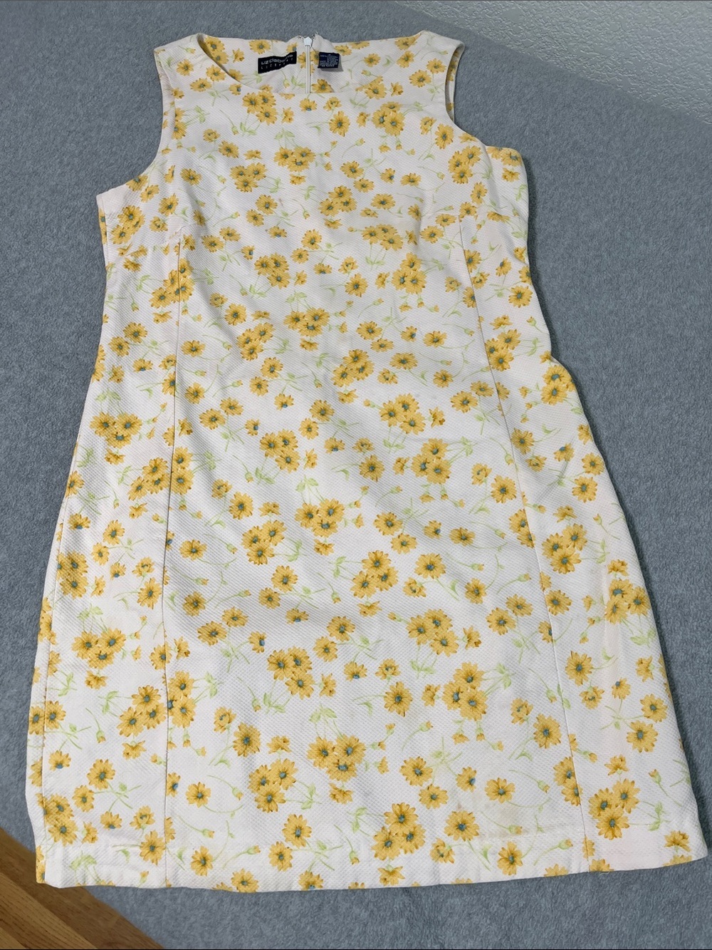 Liz Claiborne Floral Mini Dress Small Cottagecore Coastal Sleeveless Preppy